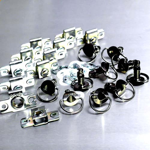 Attache rapide en Titane D-Ring 17mm & Rivet-On Clips Paquet x 10