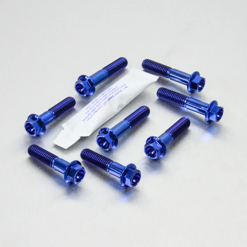 Kit Visserie Titane Té de Fourche, Haut et Bas Bleu