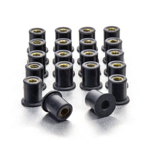 Ecrou en caoutchouc avec insert en laiton M6 x (1.00mm) 15mm Paquet x20
