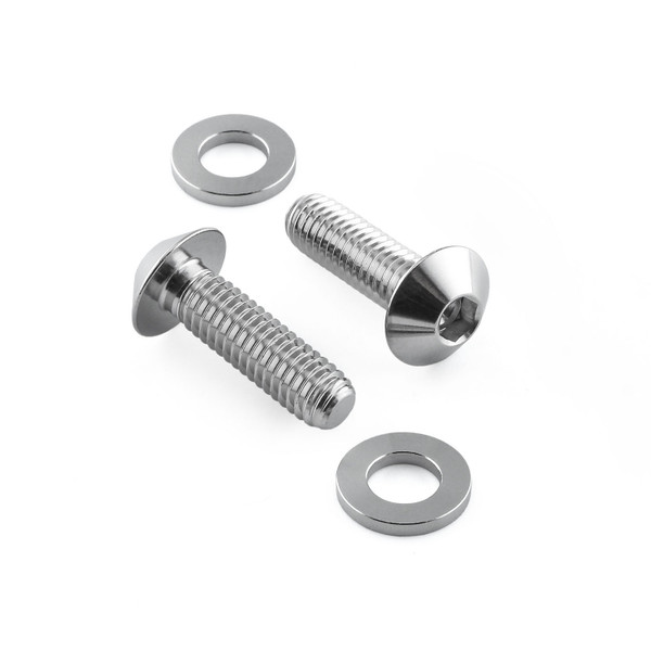 Kit d'étrier de frein de vélo en acier inoxydable, vis à tête bouton M6x(1.00)x20mm (O/D 12mm) et rondelles