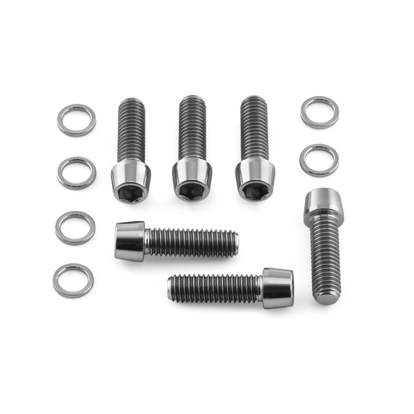 Titane - Kit vis de fixation guidon M5x(0.80mm)x16mm tête conique XS