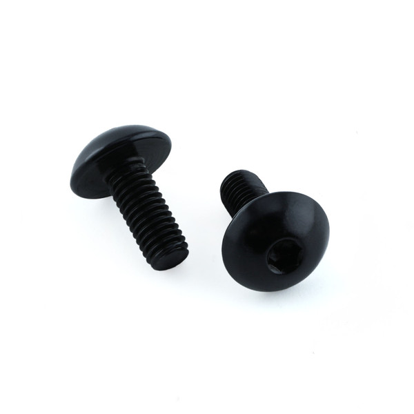 Aluminium - Vis de porte bidon M5x(0.80mm)x12mm Tête bombée pack de 2 Noir