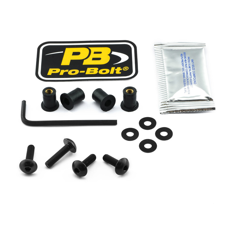 Kit Visserie Bulle Aluminium 4 Vis Noir