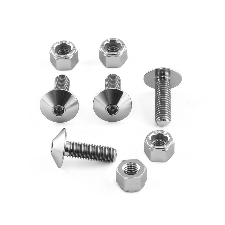 Kit visserie Bulle en Titane 4 Vis Avec ecrous Nylstop