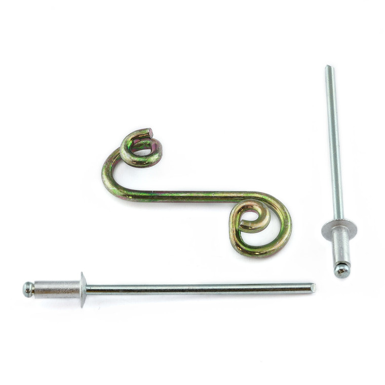 Zinc Coated Steel Rivet On S-Clip For Quick Release Race Fairings M29.5 x 10.8 x 5.7