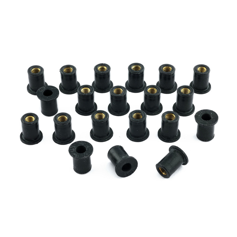Ecrou en caoutchouc avec insert en laiton M5x(0.80mm) Paquet x20