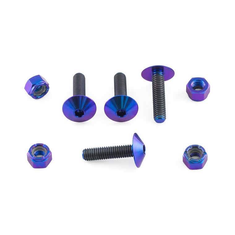 Kit Vis Plaque D'immatriculation Antivol - 4 Vis Inox + Capuchons, Clé Sécurité Incluse - Pour Voiture, Moto, Camion