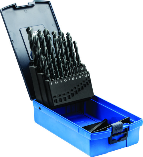 25PC DRILL BIT SET HSSG STEEL SIZES 1.0MM - 13.0MM