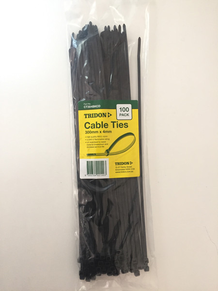 TRIDON - BLACK (UV STABILISED) CT304BKCD - CABLE TIE