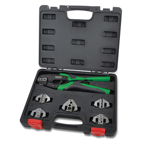 7PCS Quick Interchangeable Ratchet Crimping Tool Kit