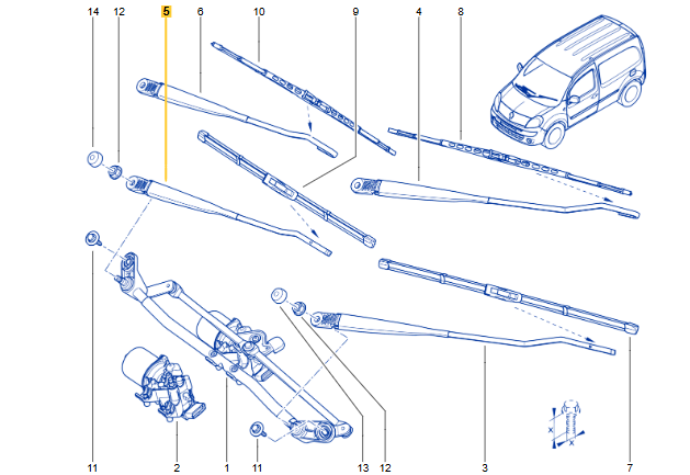 Genuine Renault 7701066440 WIPER ARM