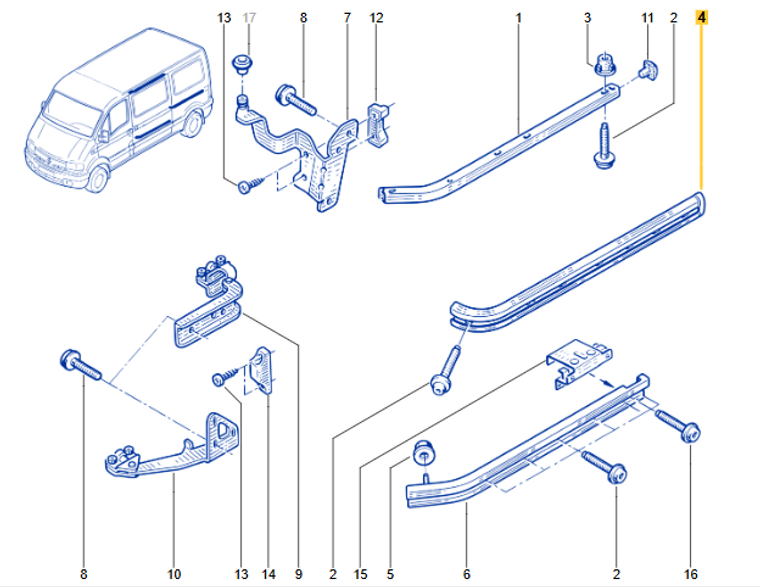 Genuine Renault 8200163741 RAIL DOOR M2