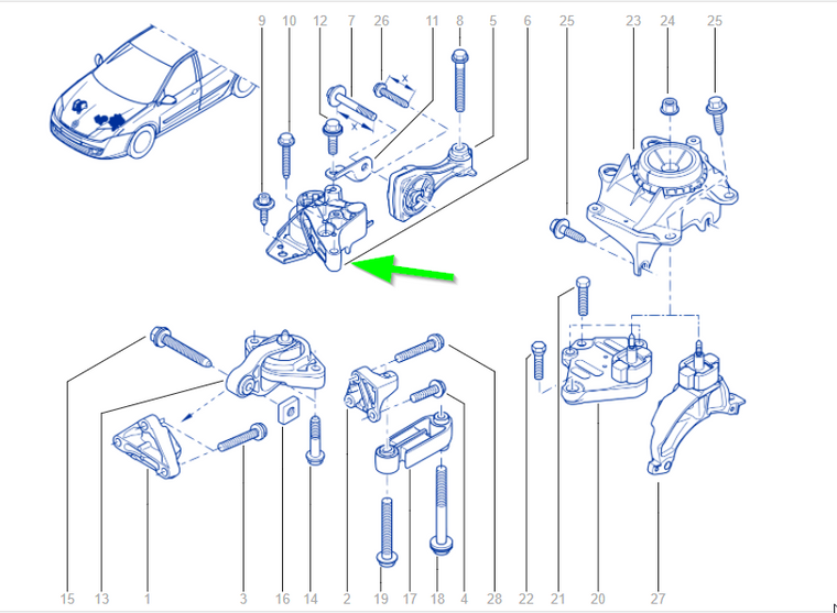 Genuine Renault 112105736R TAMPON HYDRO X91