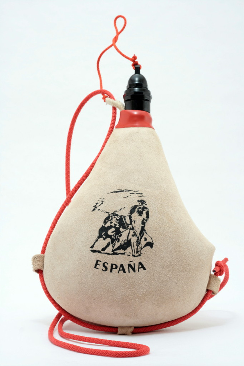 Spanish bota de vino 1l wineskin bull fighter leather bag wine skin ...