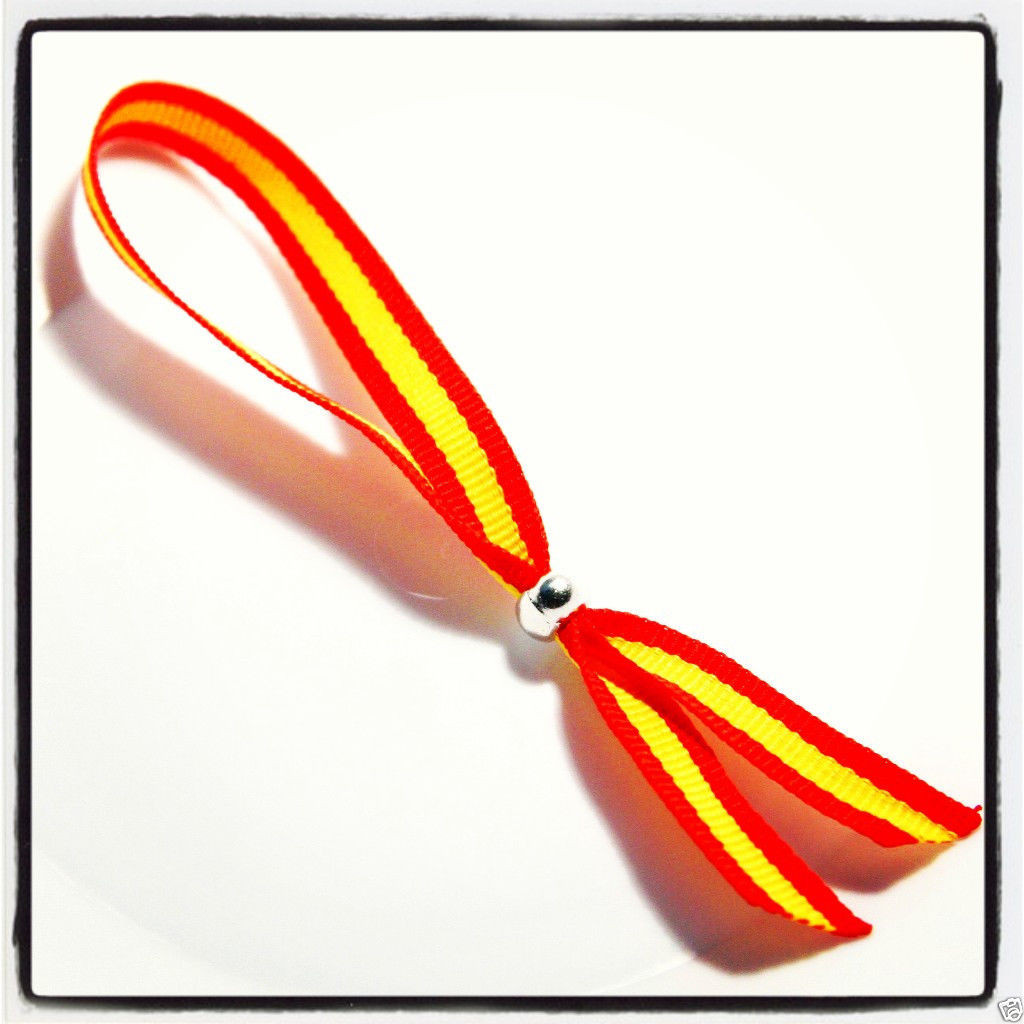 Spanish National Flag Wristband Spain Espana Ribbon Bracelet New