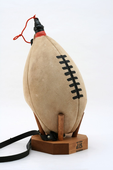 Spanish Bota de Vino Leather Bag Wineskin 4 Liters Rugby Ball (Natural) Wine Skin Made in Spain