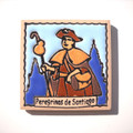 Camino de Santiago Women Pilgrim Tile Way Of St. James Fridge magnet Peregrina