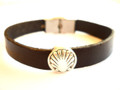 Camino de Santiago St James Way Pilgrim Scallop Shell Leather Bracelet 