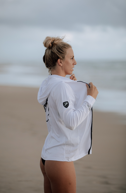 ENGINE HOODED SUN PROTECTION SHIRT - WHITE