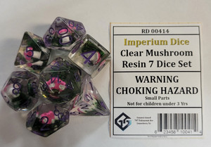 Clear Mushroom Resin 7 Dice Set Clear Mushroom Resin 7 Dice Set