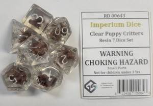 Clear Puppy Critters Resin 7 Dice Set Clear Puppy Critters Resin 7 Dice Set