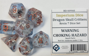 Dragon Skull Critters Resin 7 Dice Set