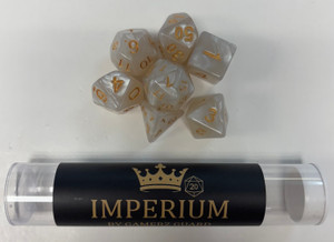 White Marble Acrylic 7 Dice Set White Marble Acrylic 7 Dice Set