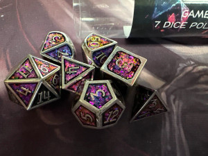 Assassin's Silver Galaxy Metal 7 Polyhedral Dice Set Assassin's Silver Galaxy Metal 7 Polyhedral Dice Set