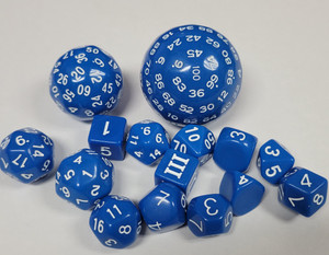 All-In-One Blue 15 Piece Acrylic Dice Set D3-D100 All-In-One Blue 15 Piece Acrylic Dice Set D3-D100