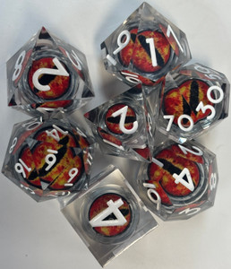 Confined Rage Dragon Eyes Resin 7 Dice Set Confined Rage Dragon Eyes Resin 7 Dice Set