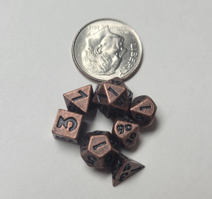 Tiny Treasures 7 Piece Dice Set Bronze Tiny Treasures 7 Piece Dice Set Bronze
