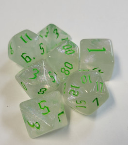 Stardust Relic Green 7 Piece Dice Set Stardust Relic Green 7 Piece Dice Set