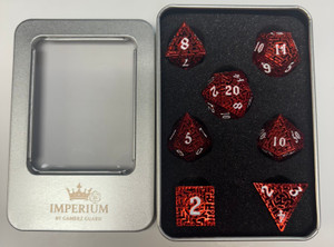 Blood Red Labyrinth Lightweight Metal 7 Dice Set