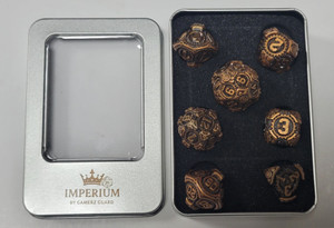 Steampunk Gears Bronze Metal 7 Dice Set Steampunk Gears Bronze Metal 7 Dice Set