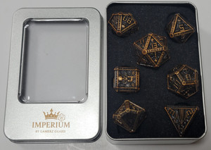 Rustic Shadow Crypt Metal 7 Dice Set