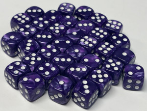 Purple Marble Acrylic 12mm D6 Dice Set