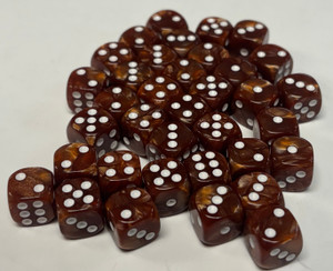 Chocolate Brown Acrylic Marble 12mm D6 Dice Set