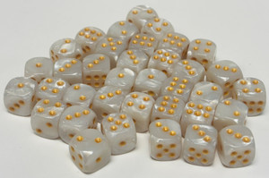 White Acrylic Marble 12mm D6 Dice Set