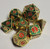 Steampunk Gold Green Metal Dice 7 piece Polyhedral dice set S2