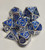 Steampunk Silver/Blue Metal Dice 7 piece Polyhedral dice set P2