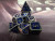 Assassin's Silver/Night Sky Metal 7 Polyhedral Dice Set
