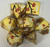 Autumn Gold Blossom Metal 7 Dice Set