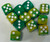 Green & Yellow Marble Acrylic 16mm D6 Set