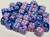 Pink & Blue Acrylic Marble 12mm D6 Dice Set