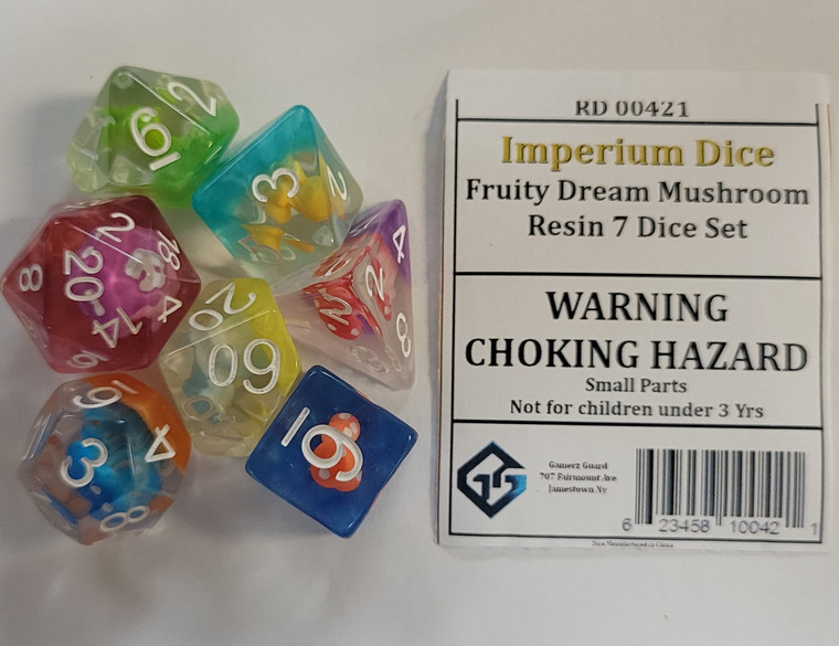 Fruity Dream Mushroom Resin 7 Dice Set