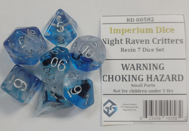 Night Raven Critters Resin 7 Dice Set