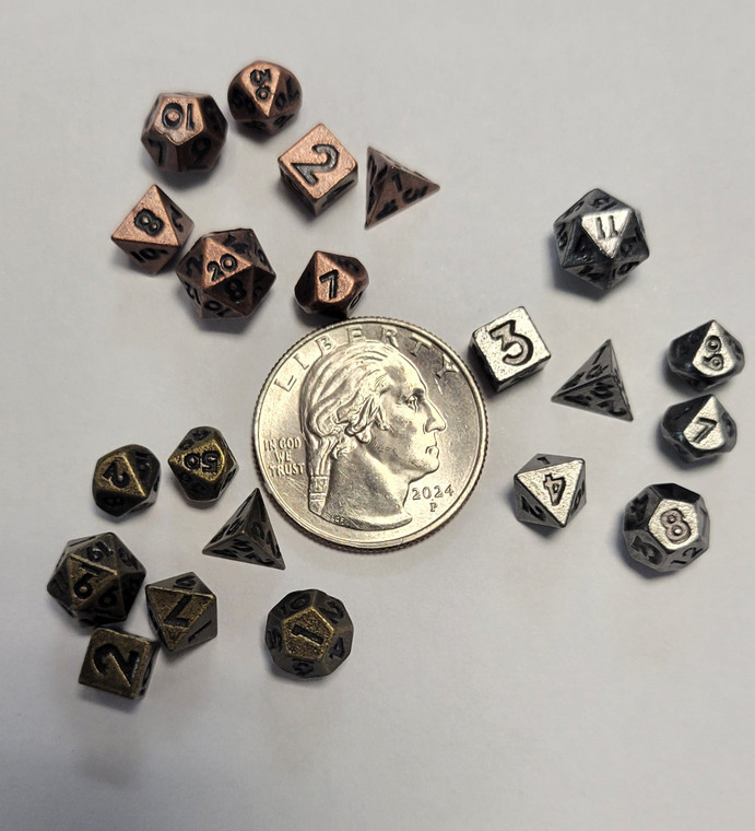 3 sets 21 piece Metal Mini Micro Dice 6mm D&D Dungeons and Dragons