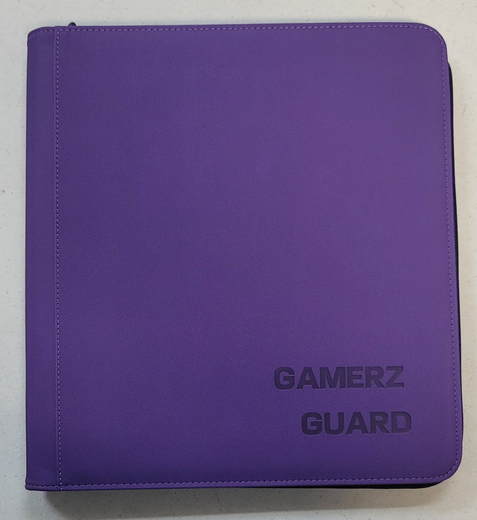 Purple 12 Pocket PU Leather Zipper Binder