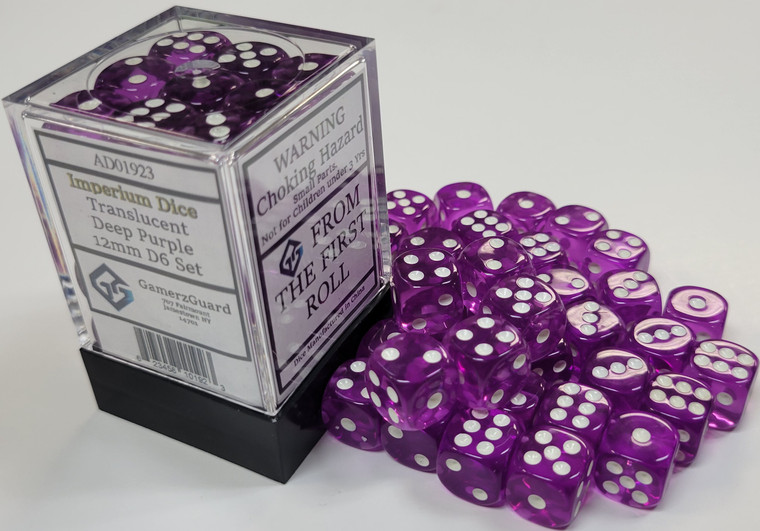 Translucent Deep Purple Acrylic 12mm D6 Set