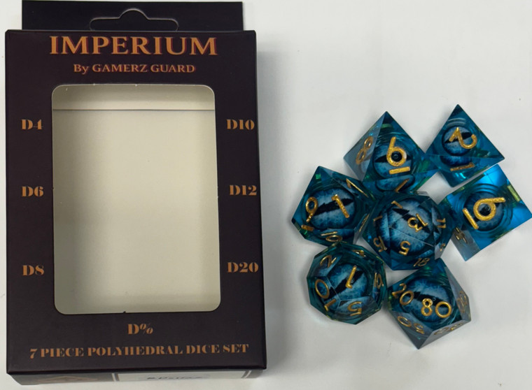 Ocean Guardian Dragon Eyes Resin 7 Dice Set